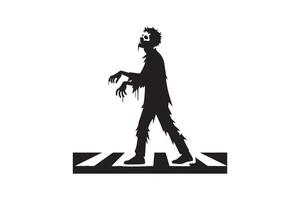 Zombie crossing sign vector