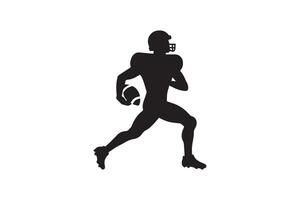 A silhouette of a football player running with the ball vector