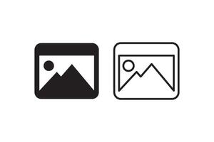 Two icons of a mountain and a camera vector