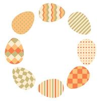 Retro style Easter eggs frame with copy space. Perfect print for card, poster, sticker, label, sale. Abstract illustration. vector