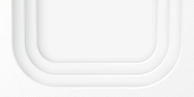 White wood free uncoated paper rough textured with 3D half of rounded rectangle frame four layers paper cut style graphic illustration have blank space. vector