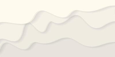 Abstract 3D cream liquid flowing on horizontal background paper cut style graphic illustration. vector