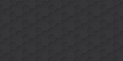 3D futuristic honeycomb repeat pattern gray color paper cut style graphic illustration. Rounded hexagon pattern industrial style dark background. vector