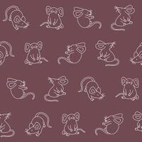 Outline Mouse Seamless Pattern Background for Print Fabric Surface Fashion Wrapping vector