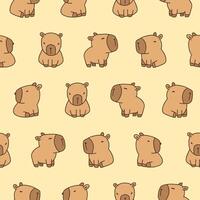 Capybara Seamless Pattern Background for Print Fabric Surface Fashion Wrapping vector