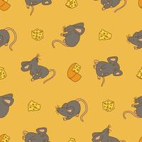 Seamless Pattern of Mouse Animal Cheese Background for Fashion Wrapping Print Fabric Surface vector