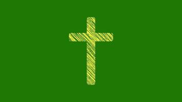 Cross Symbol With Scribble Texture video