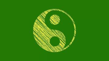 Taoism Symbol With Scribble Texture video