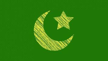 Crescent Symbol With Scribble Texture video