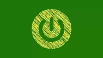 Power Button Icon With Scribble Texture video