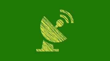 Satellite Icon With Scribble Texture video