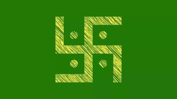 Jainism Symbol With Scribble Texture video