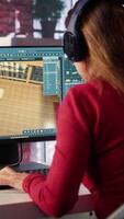 Vertical Designer interacts with digital technology to produce a virtual home set. Architectural software enables 3D modeling and rendering, placement of furniture and layout adjustments. Camera A. video