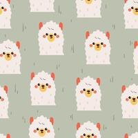seamless pattern cute cartoon llama. cute animal pattern, chicken pattern, for wallpaper vector