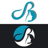 Letter B With Woman Face vector