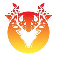 Deer And Tree Leaf vector