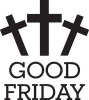Good Friday Typography with Cross Silhouette vector