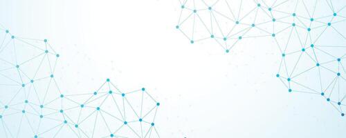 Abstract network connection lines and dots background. Digital plexus technology futuristic network. Concept of big data visualization, artificial intelligence, science, molecular and chemical vector