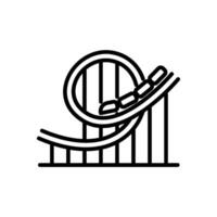 looping coaster icon, linear style graphic vector