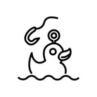 duck hook game icon, line style icon vector