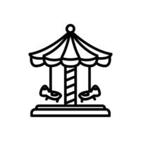 Merry-Go-Round icon, line style icon vector