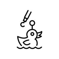 duck catch arcade icon, line style icon vector