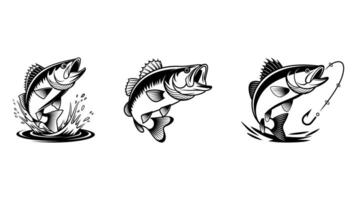 Intense Fish Jumping Out of Water, Perfect for Fishing Enthusiasts vector
