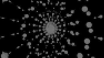 Dynamic halftone dot pattern, black and white video