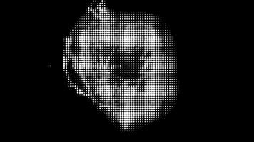 Pulsating halftone heart with dynamic motion video