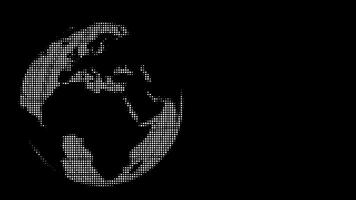 Animated rotating globe on black background video