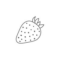 Illustration line sketch strawberry unique design with blank background vector