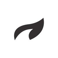 Logo shark fin leaf unique design minimalist with blank background vector