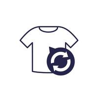 recycling clothes, reuse shirt icon vector