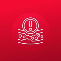 high cholesterol line icon with an artery, vector