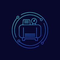 compressor icon, air pump linear design vector