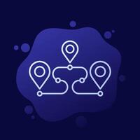 Path, route icon in line style vector