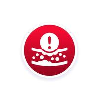 high cholesterol icon with an artery, vector