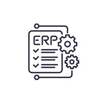 ERP, enterprise resource planning line icon vector