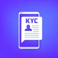 KYC, know your customer design vector