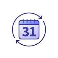 monthly subscription icon with outline vector