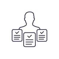 projects and manager line icon vector