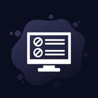 blacklist icon with a computer, vector