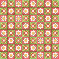 Tile seamless floral pattern design with colorful motifs background. vector