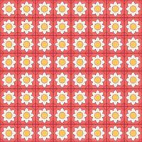 Tile seamless floral pattern design with red background. vector