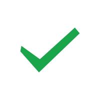 Green check mark icon. Tick symbol in green color. vector