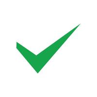 green check mark sign hand drawn style isolated on white background. vector