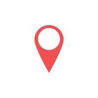 Map pointer icon, red location pin symbol, map marker sign vector