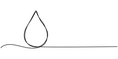 Single line continuous drawing of blood drop vector
