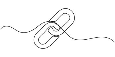Continuous One Line Drawing of Backlinks Icon Hand Drawn Symbol vector