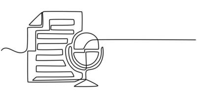 A single line drawing of a media player file continuous line media file icon in color illustration vector